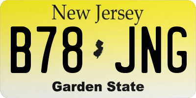 NJ license plate B78JNG