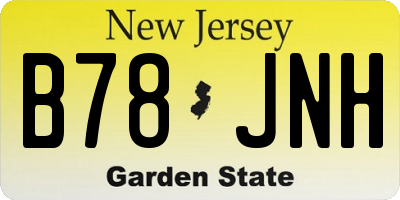 NJ license plate B78JNH