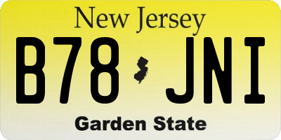 NJ license plate B78JNI