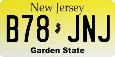 NJ license plate B78JNJ