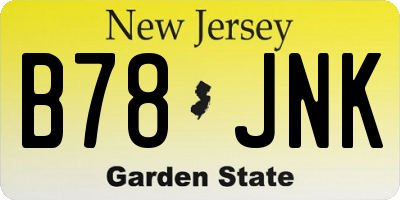 NJ license plate B78JNK