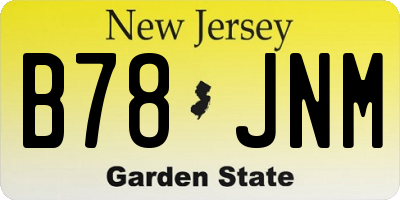 NJ license plate B78JNM