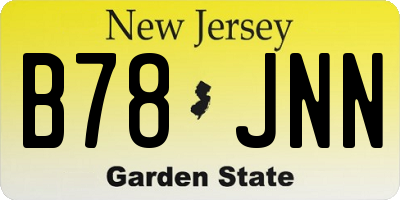 NJ license plate B78JNN