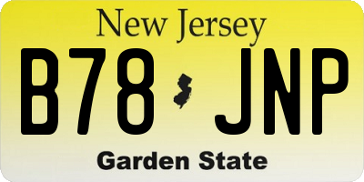 NJ license plate B78JNP