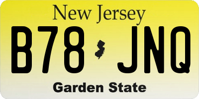 NJ license plate B78JNQ