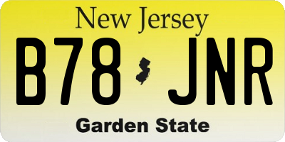 NJ license plate B78JNR