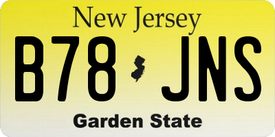 NJ license plate B78JNS