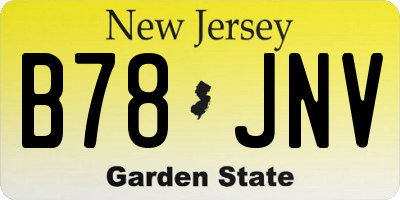 NJ license plate B78JNV