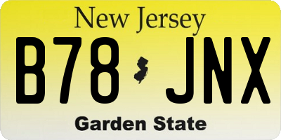 NJ license plate B78JNX
