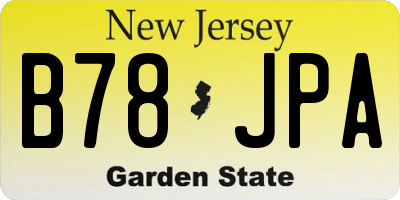 NJ license plate B78JPA