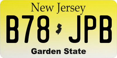NJ license plate B78JPB