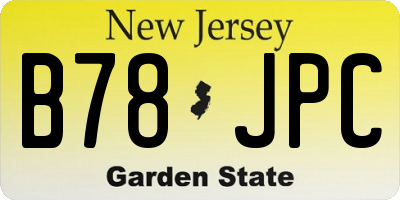 NJ license plate B78JPC