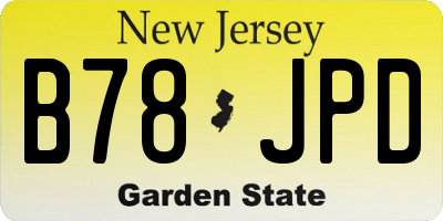 NJ license plate B78JPD