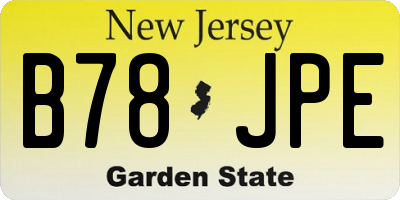 NJ license plate B78JPE