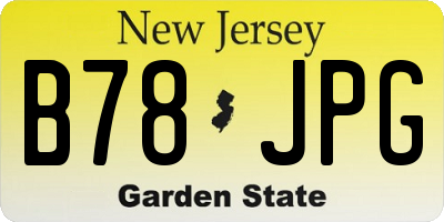 NJ license plate B78JPG