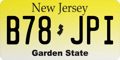 NJ license plate B78JPI