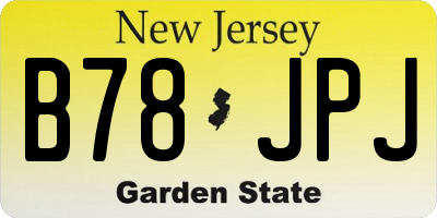 NJ license plate B78JPJ