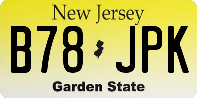 NJ license plate B78JPK