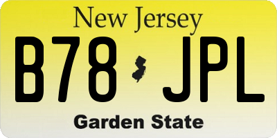 NJ license plate B78JPL
