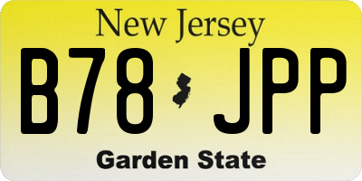 NJ license plate B78JPP