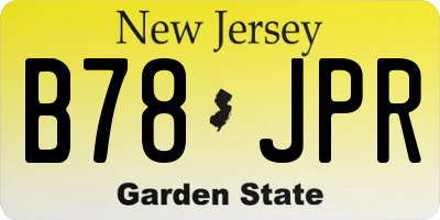 NJ license plate B78JPR