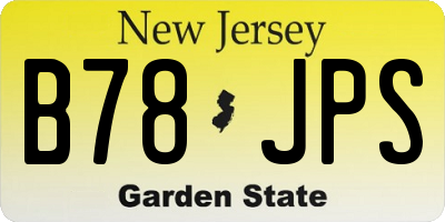NJ license plate B78JPS