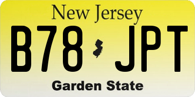 NJ license plate B78JPT