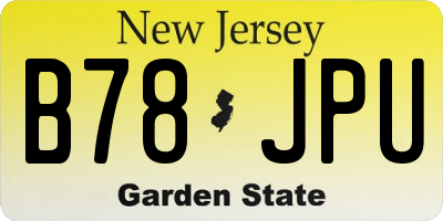 NJ license plate B78JPU