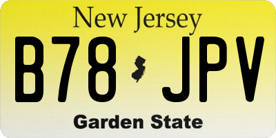 NJ license plate B78JPV