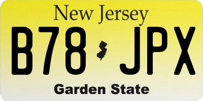 NJ license plate B78JPX