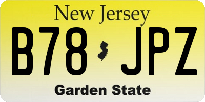 NJ license plate B78JPZ