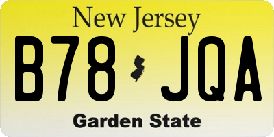 NJ license plate B78JQA