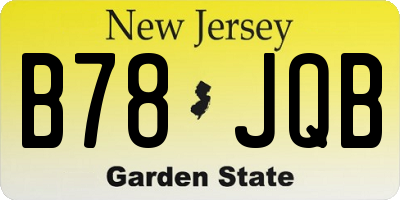 NJ license plate B78JQB