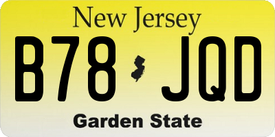 NJ license plate B78JQD