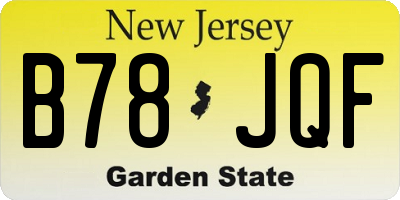 NJ license plate B78JQF