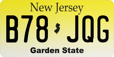 NJ license plate B78JQG