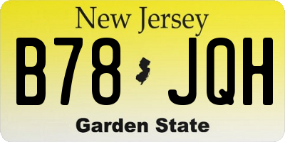 NJ license plate B78JQH