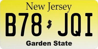 NJ license plate B78JQI