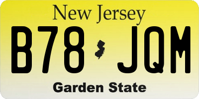NJ license plate B78JQM