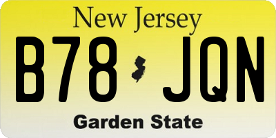 NJ license plate B78JQN