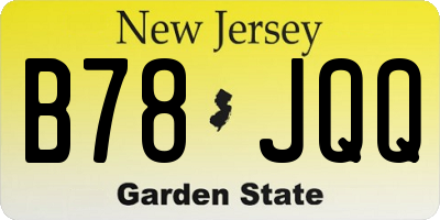 NJ license plate B78JQQ