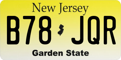 NJ license plate B78JQR