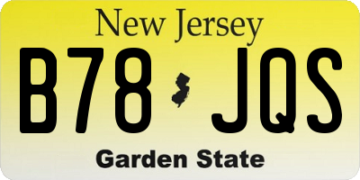 NJ license plate B78JQS