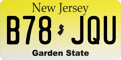 NJ license plate B78JQU