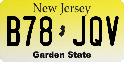 NJ license plate B78JQV