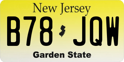 NJ license plate B78JQW