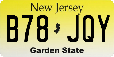 NJ license plate B78JQY