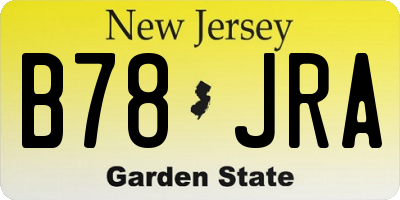 NJ license plate B78JRA