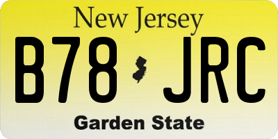 NJ license plate B78JRC