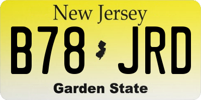 NJ license plate B78JRD
